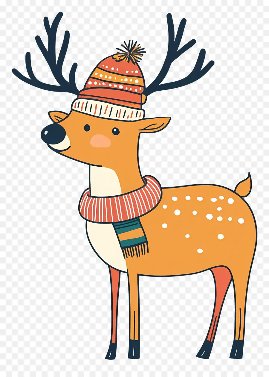 Cerf De Noël，Renne élégant Avec écharpe PNG