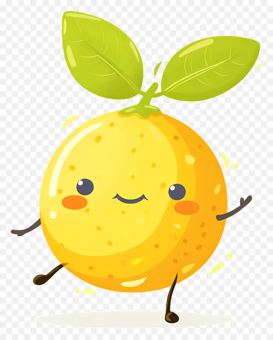 Citron Kawaii，Citron Jaune PNG