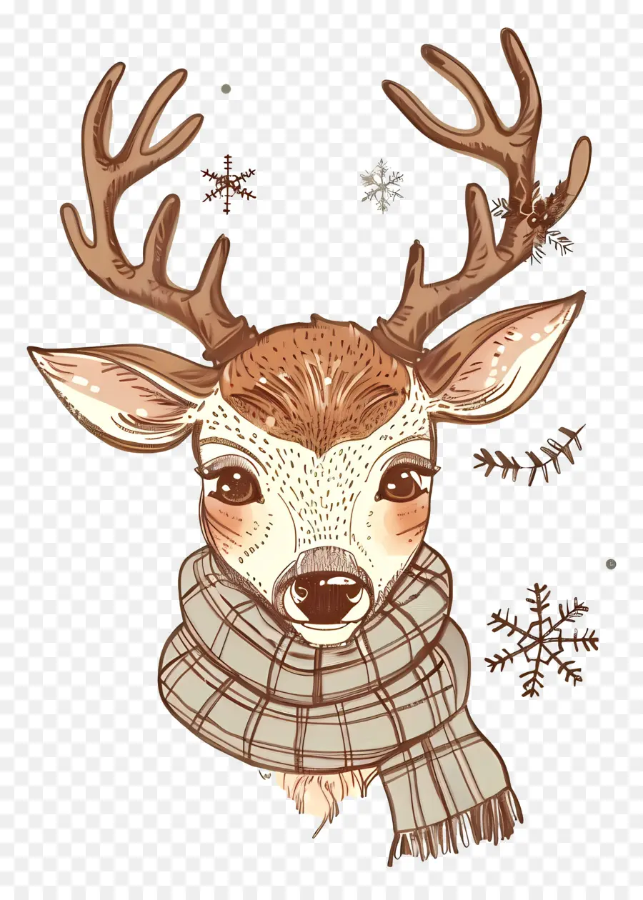 Cerf De Noël，Renne élégant Avec écharpe PNG