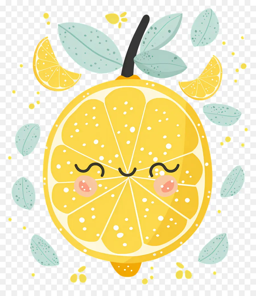 Citron Kawaii，Citron Jaune PNG