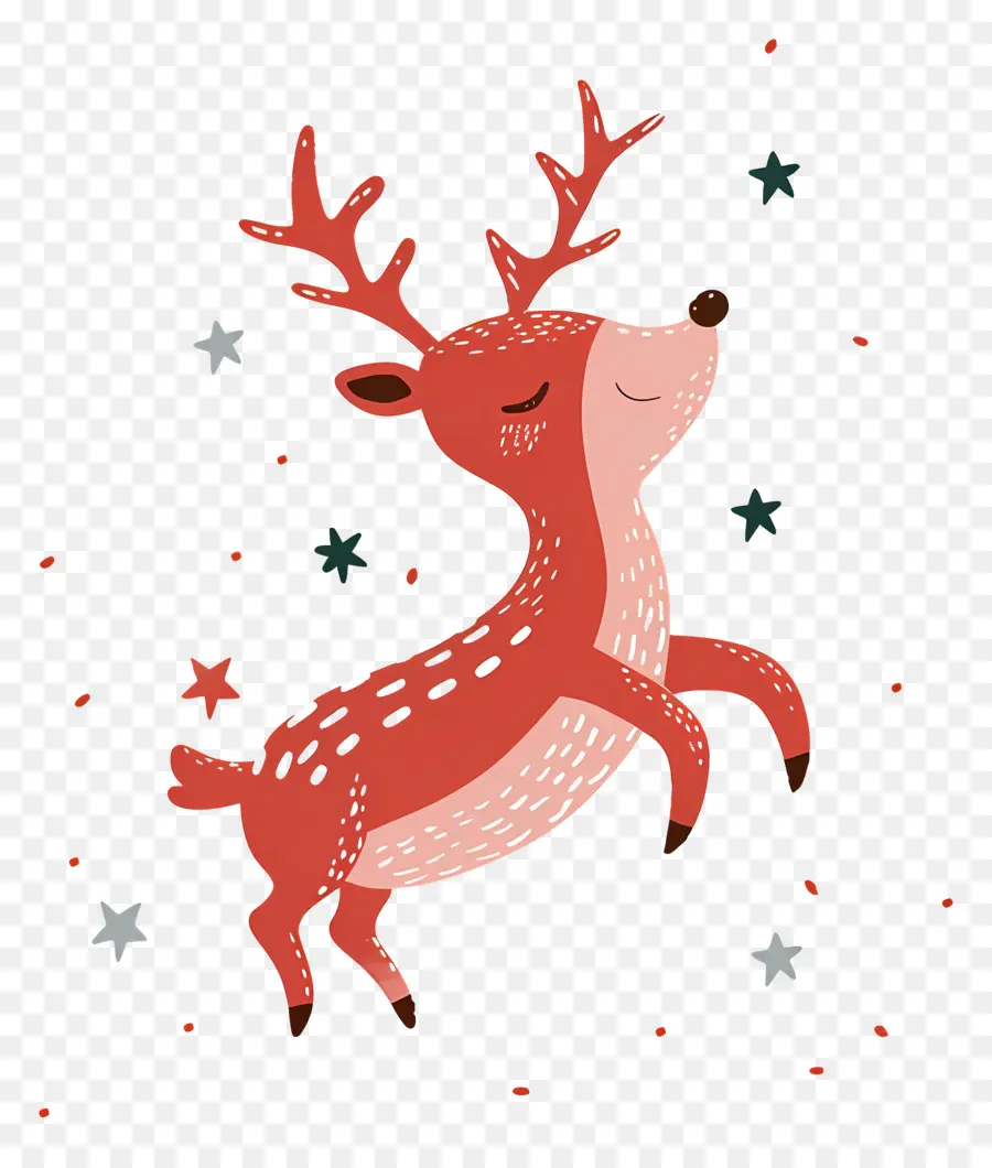 Cerf De Noël，Renne Mignon PNG