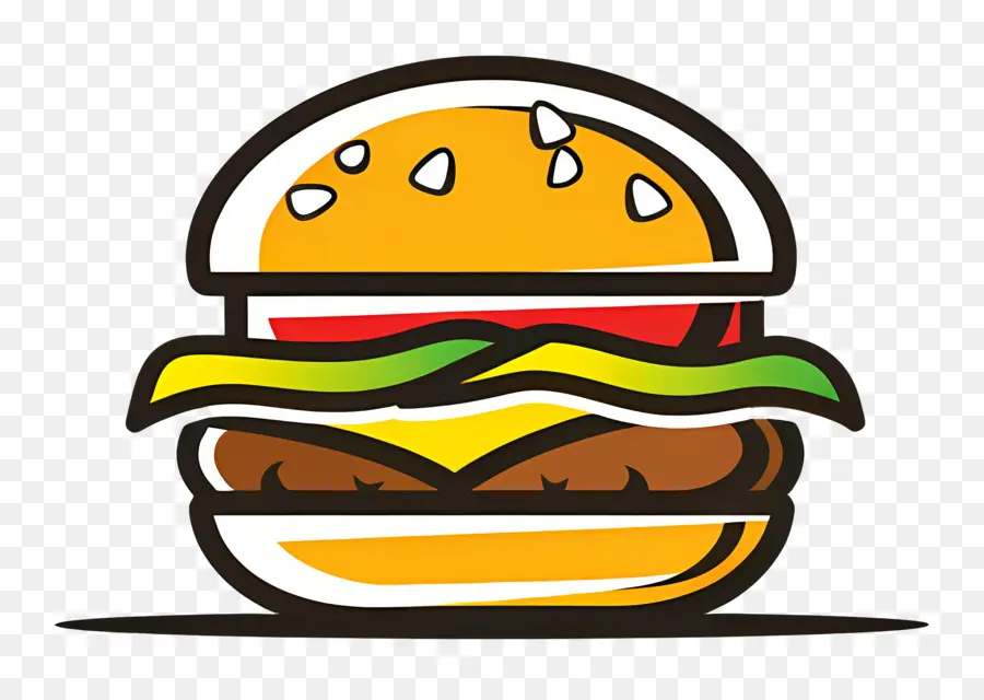 Logo De Hamburger，Burger Coloré PNG