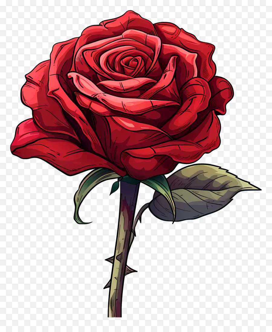 Rose Rouge，Feuilles PNG