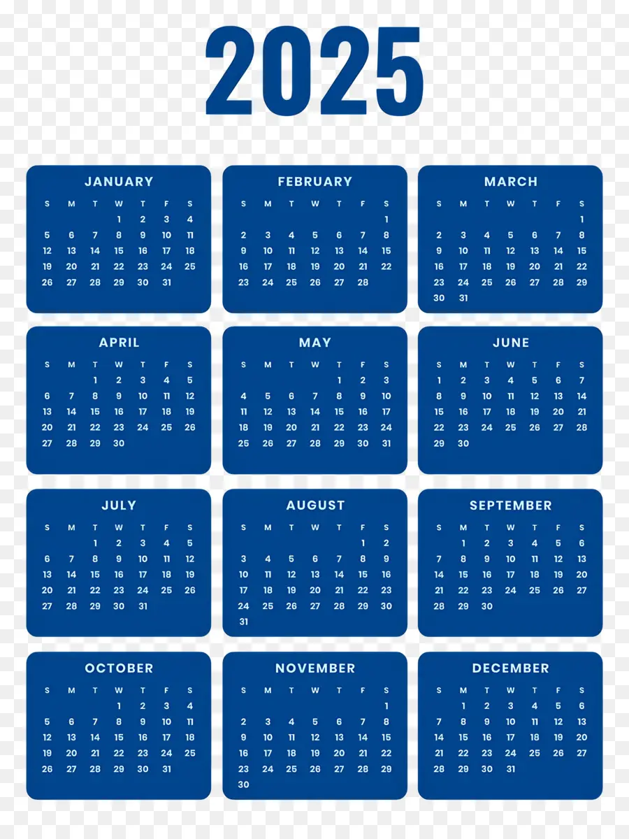 Calendrier 2025，Année PNG