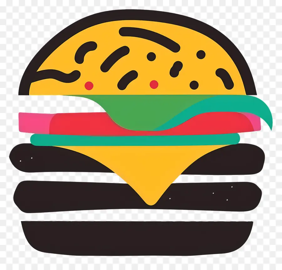 Logo De Hamburger，Burger Coloré PNG