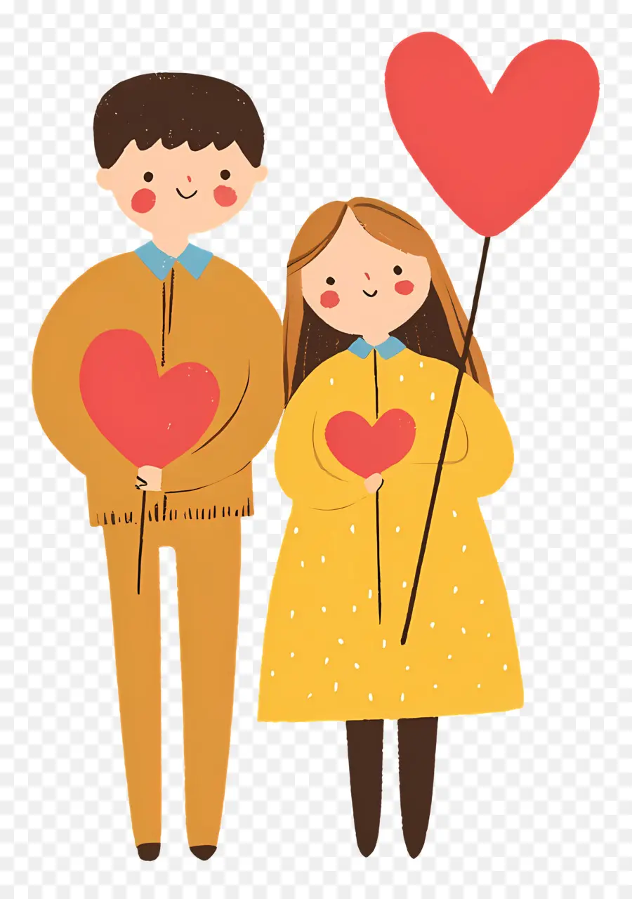 Amour Mignon，Couple De Dessin Animé PNG