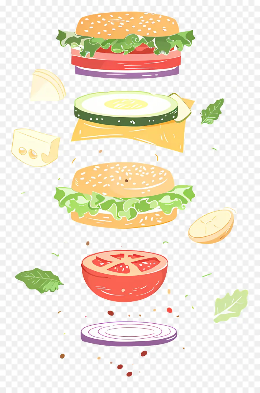 Burger Flottant，Ingrédients Du Hamburger PNG