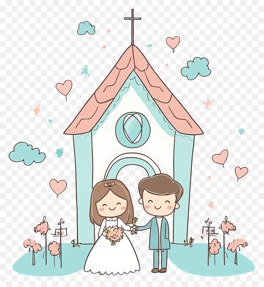 église De Mariage，Église De Dessin Animé PNG