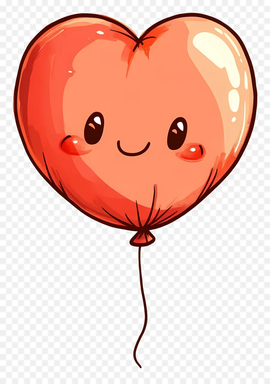 Ballon D'amour，Ballon Coeur Mignon PNG