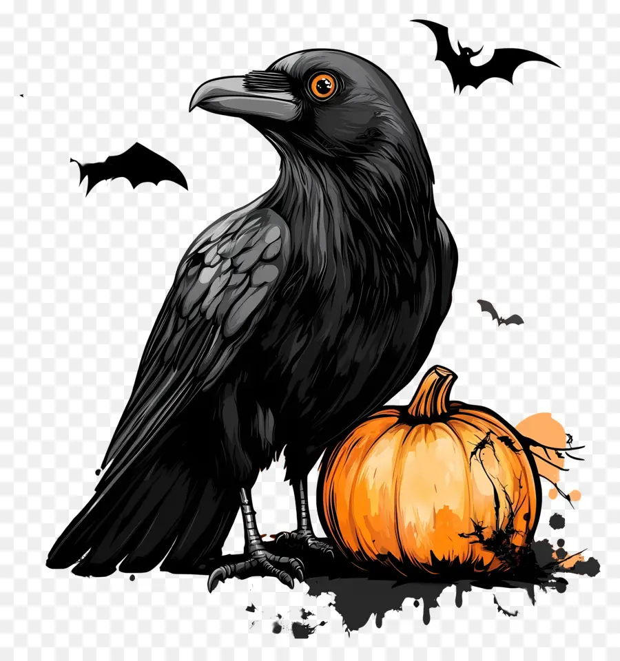 Corbeau D'halloween，Corbeau Aux Citrouilles PNG