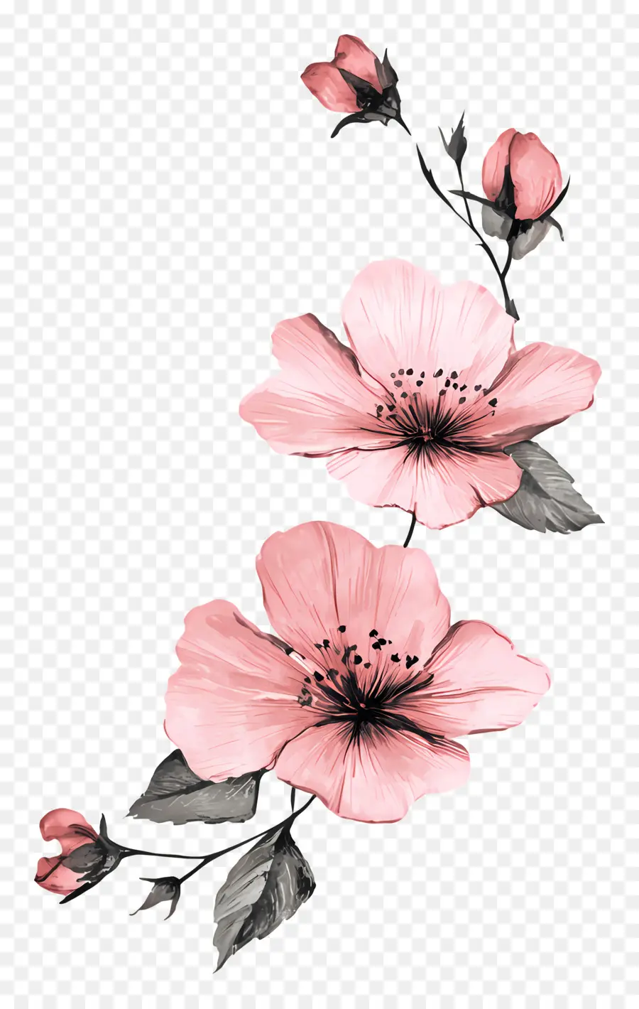 Cadre De Fleurs，Fleurs Roses PNG