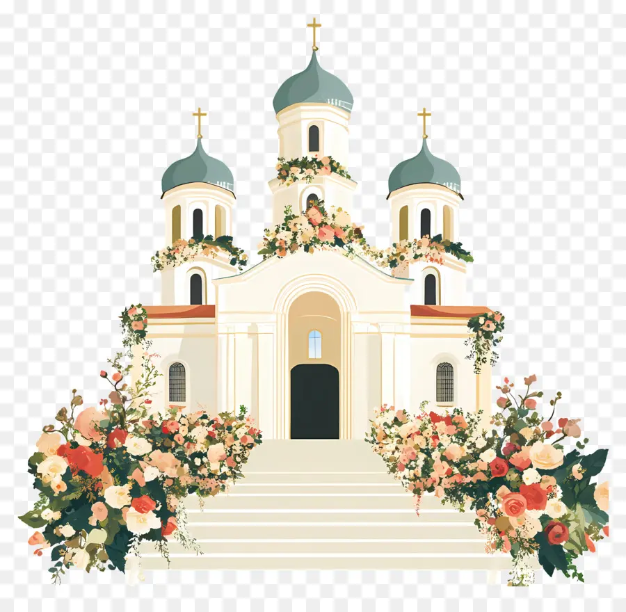 église De Mariage，Église Fleurie PNG