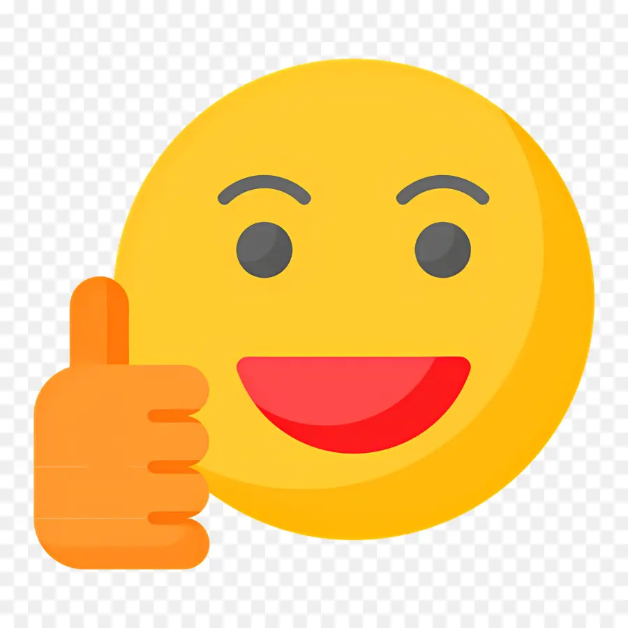 Emoji Pouce Levé，Visage Souriant Jaune PNG