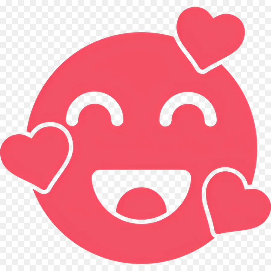 Emoji Coeur，Visage Heureux Avec Des Coeurs PNG