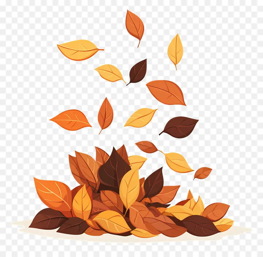 Tas De Feuilles，Feuilles Colorées PNG