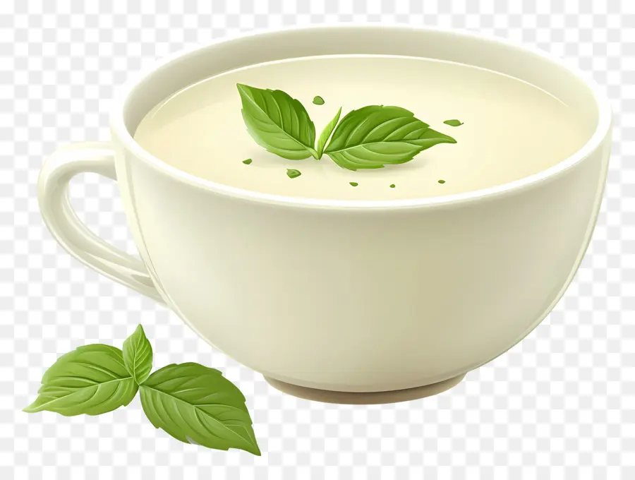 Vichyssoise，Soupe Aux Feuilles De Basilic PNG