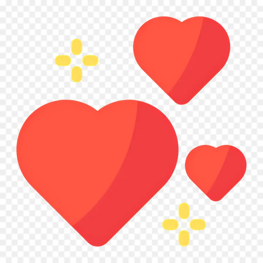 Emoji Coeur，Coeur Rouge Avec Des Coeurs Plus Petits PNG