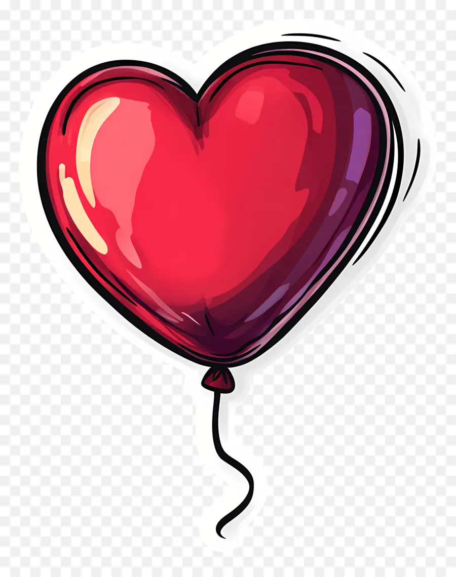 Ballon D'amour，Ballon Coeur Rouge PNG