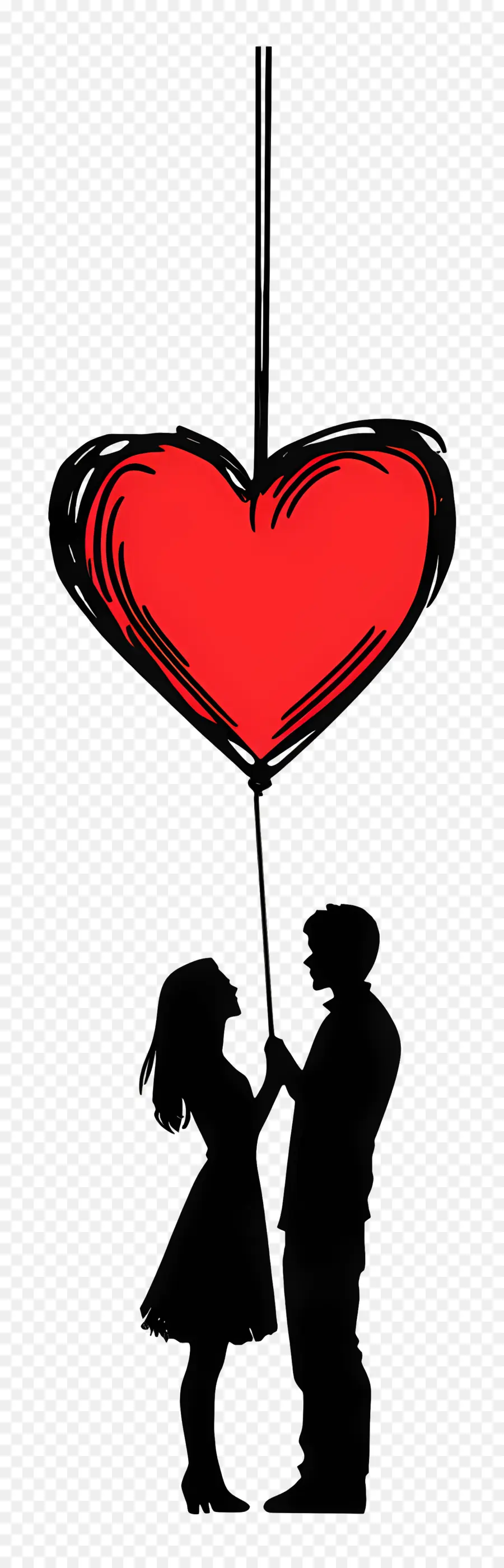 Amour Suspendu，Silhouette Couple PNG