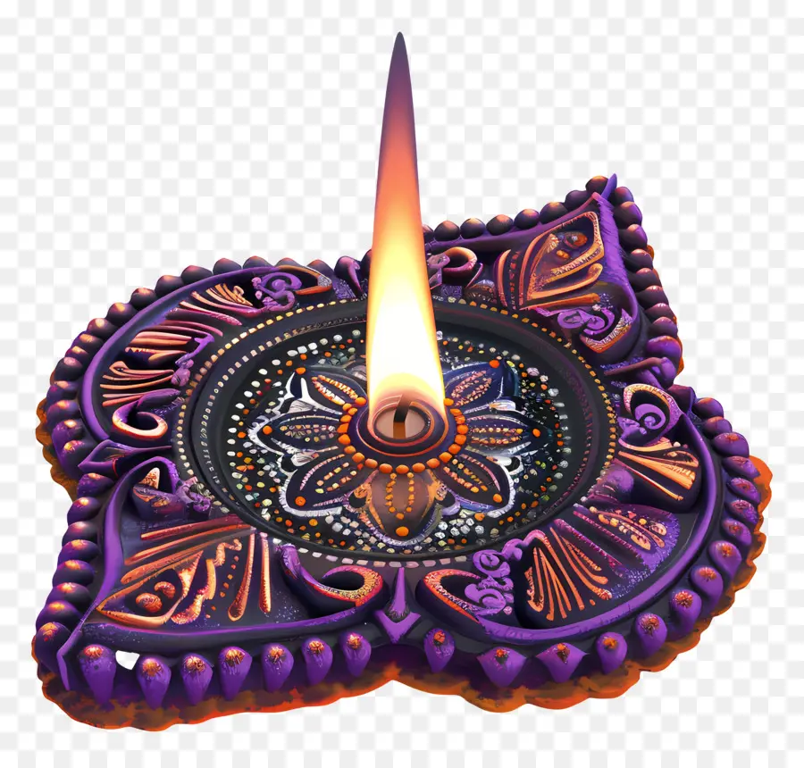 Lampe De Diwali，Diya Ornée PNG