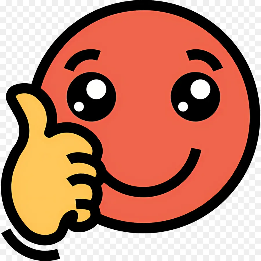 Emoji Pouce Levé，Visage Souriant Jaune PNG