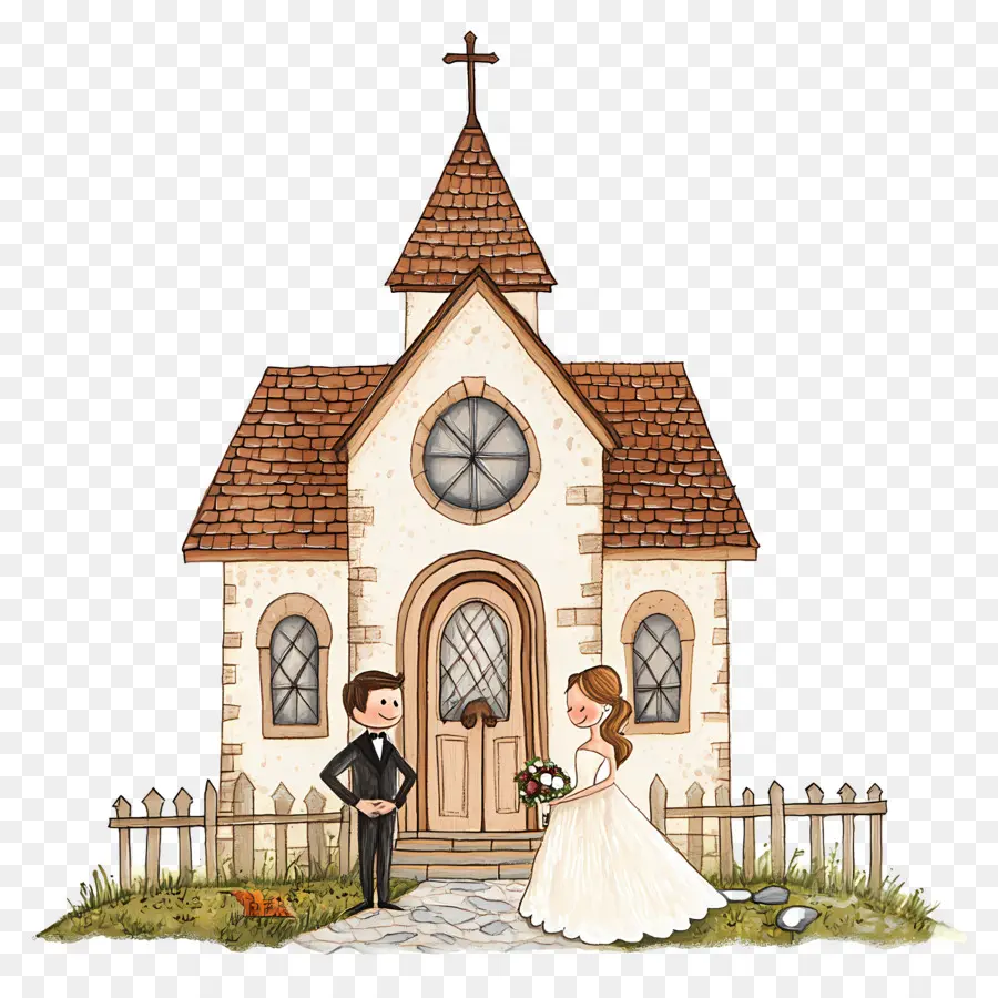 église De Mariage，Église De Dessin Animé PNG