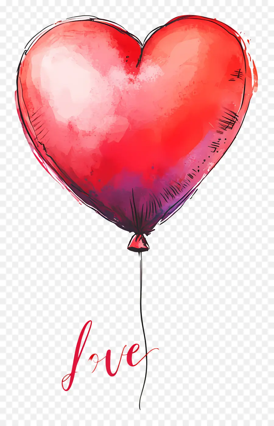 Ballon D'amour，Ballon Coeur Rouge PNG