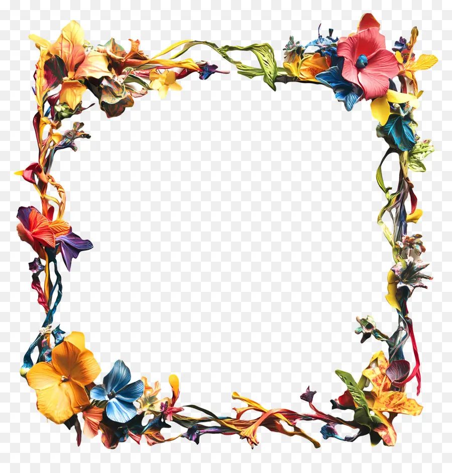 Cadre Rectangulaire，Cadre Floral PNG