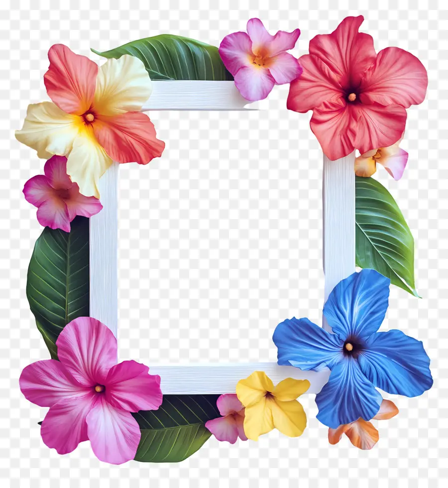 Cadre Rectangulaire，Cadre Floral PNG