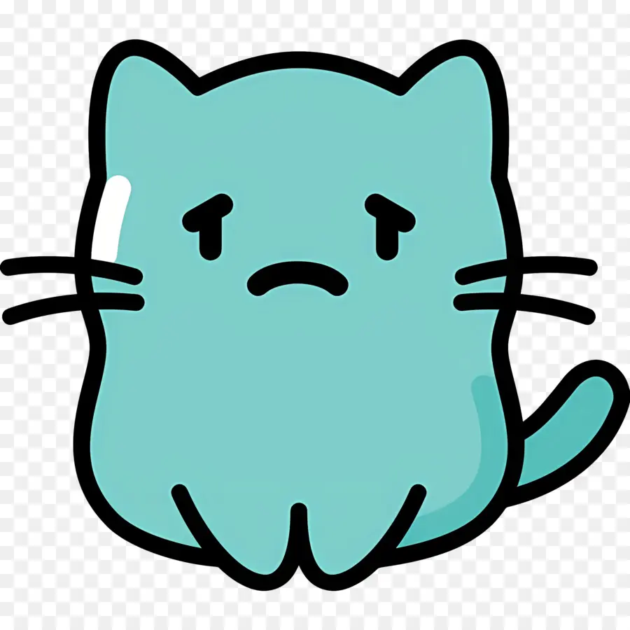 Chat Emoji，Chat Bleu PNG