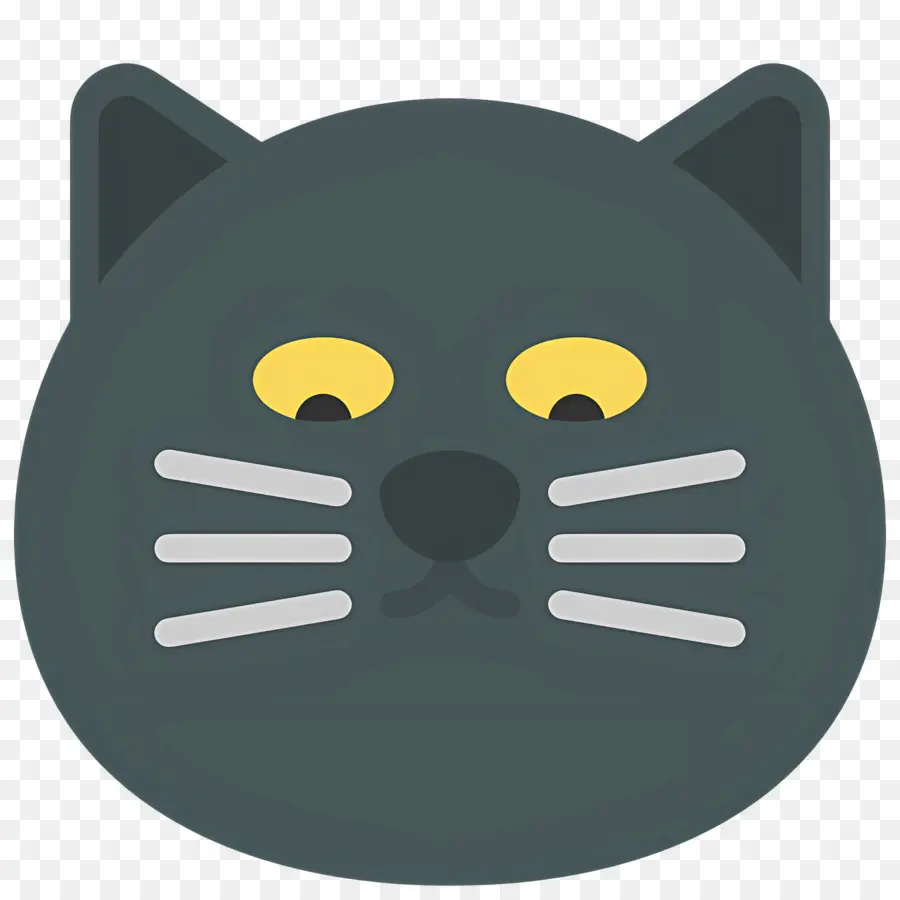 Chat Emoji，Visage De Chat Gris PNG