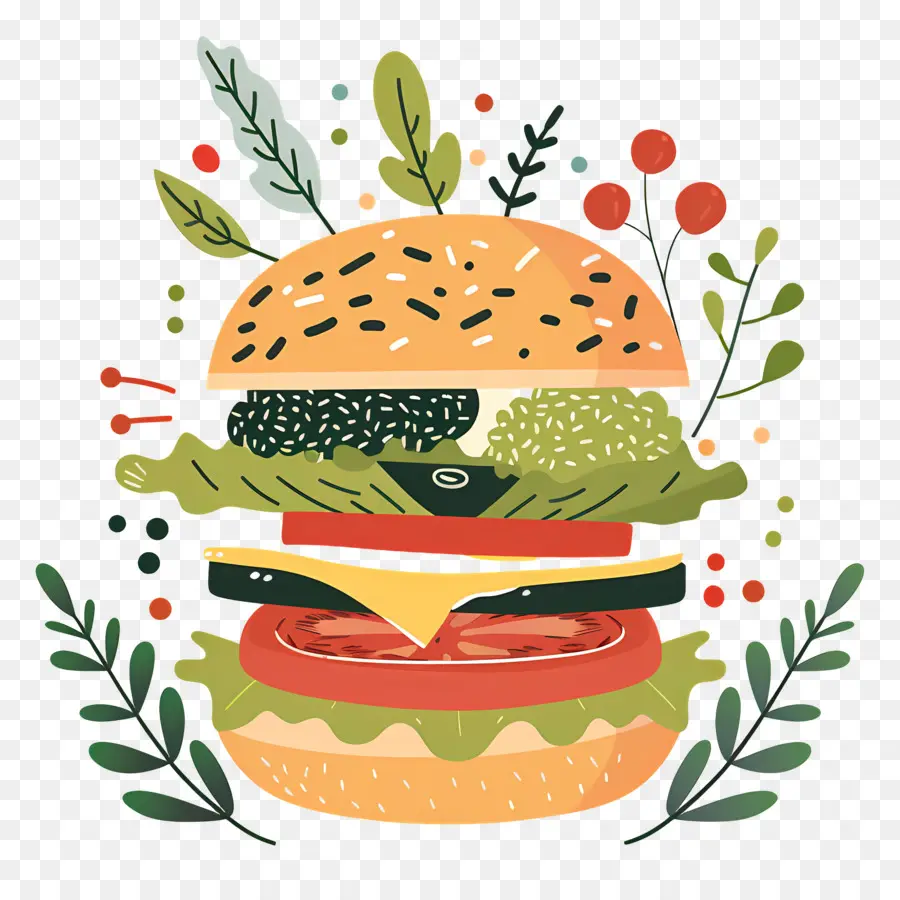 Burger Végétarien，Hamburger PNG