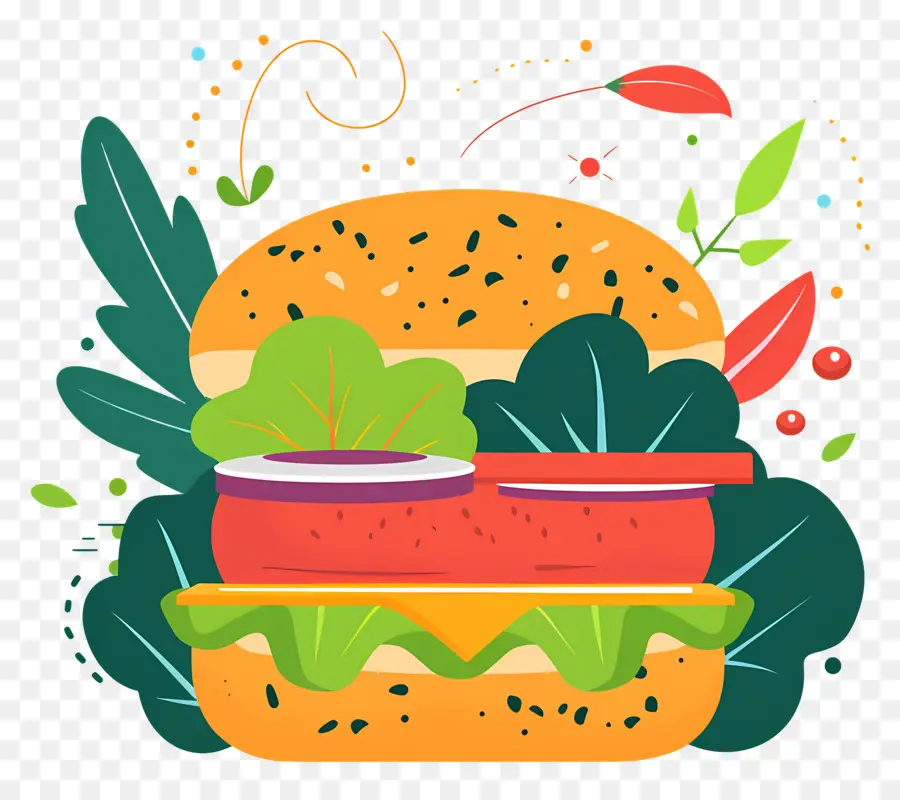 Burger Végétarien，Hamburger PNG