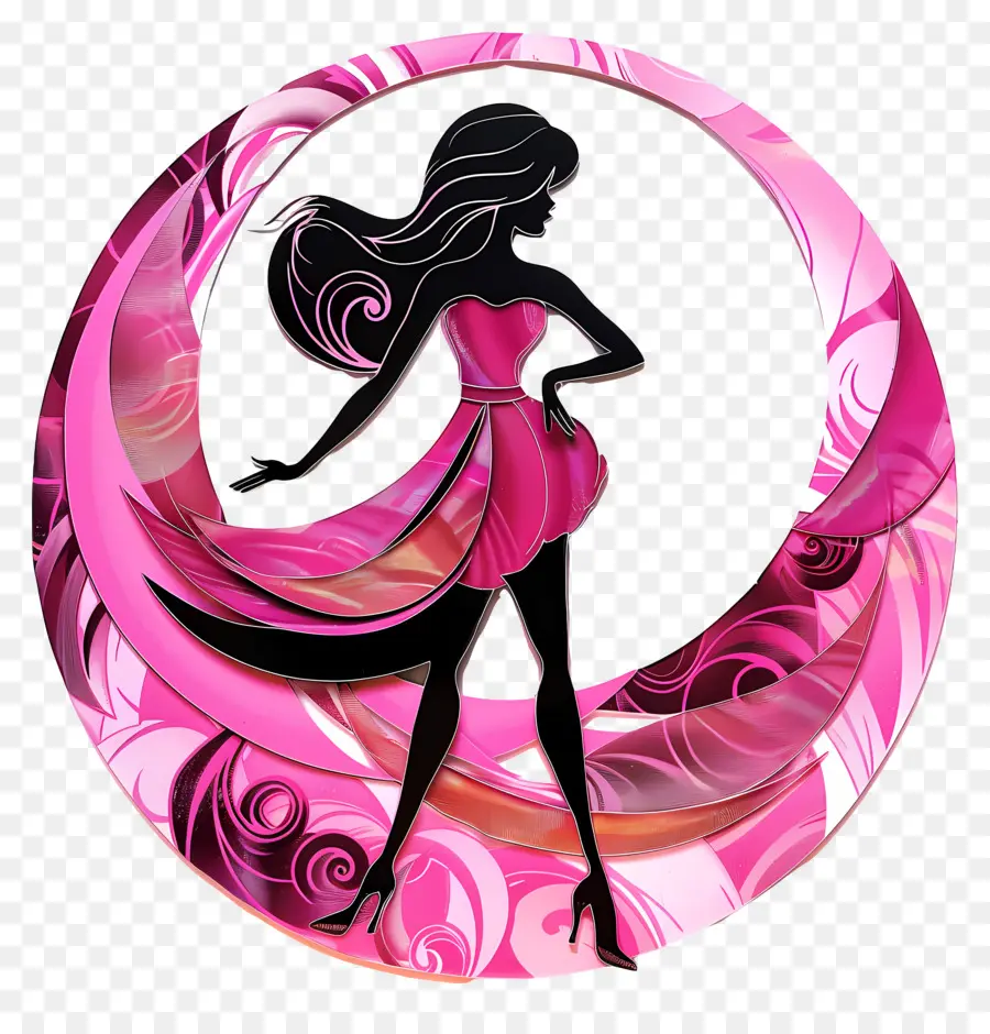 Silhouette De Barbie Rose，Femme Silhouette PNG