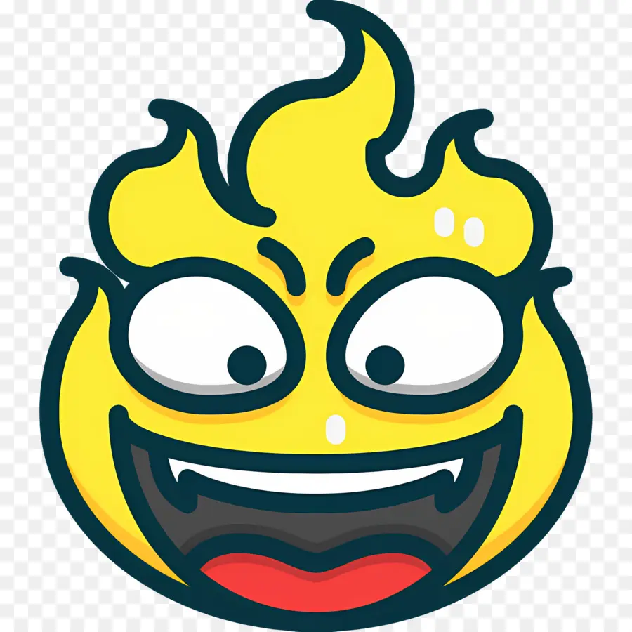 Emoji De Feu，Visage De Flamme De Dessin Animé PNG