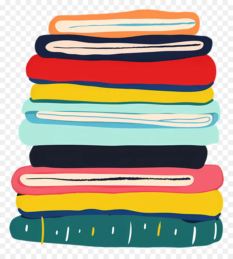 Pile De Vêtements，Serviettes Colorées PNG