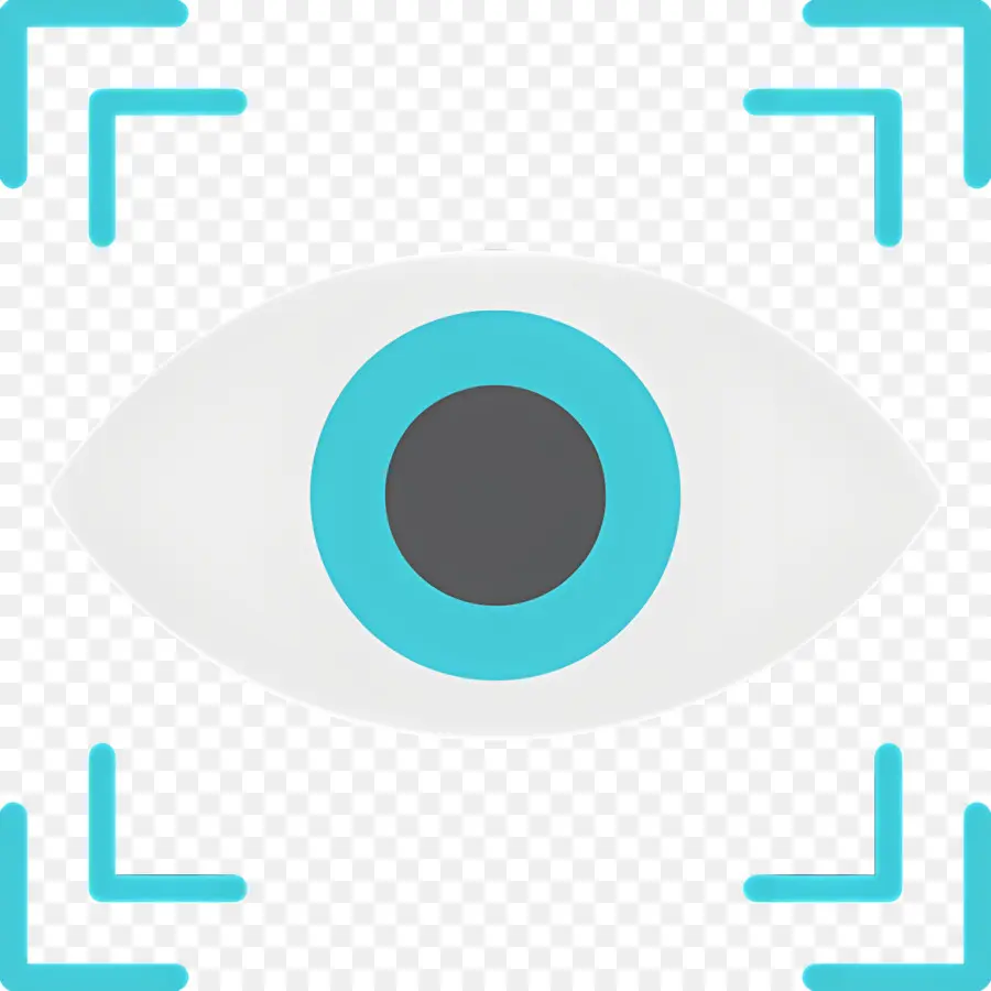 Scanner Oculaire，Oeil Avec Cadre Bleu PNG