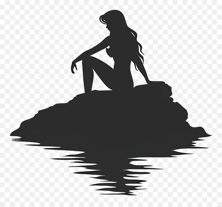 Silhouette Féminine，Silhouette Sur Rocher PNG