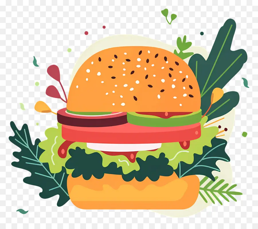 Burger Végétarien，Hamburger PNG