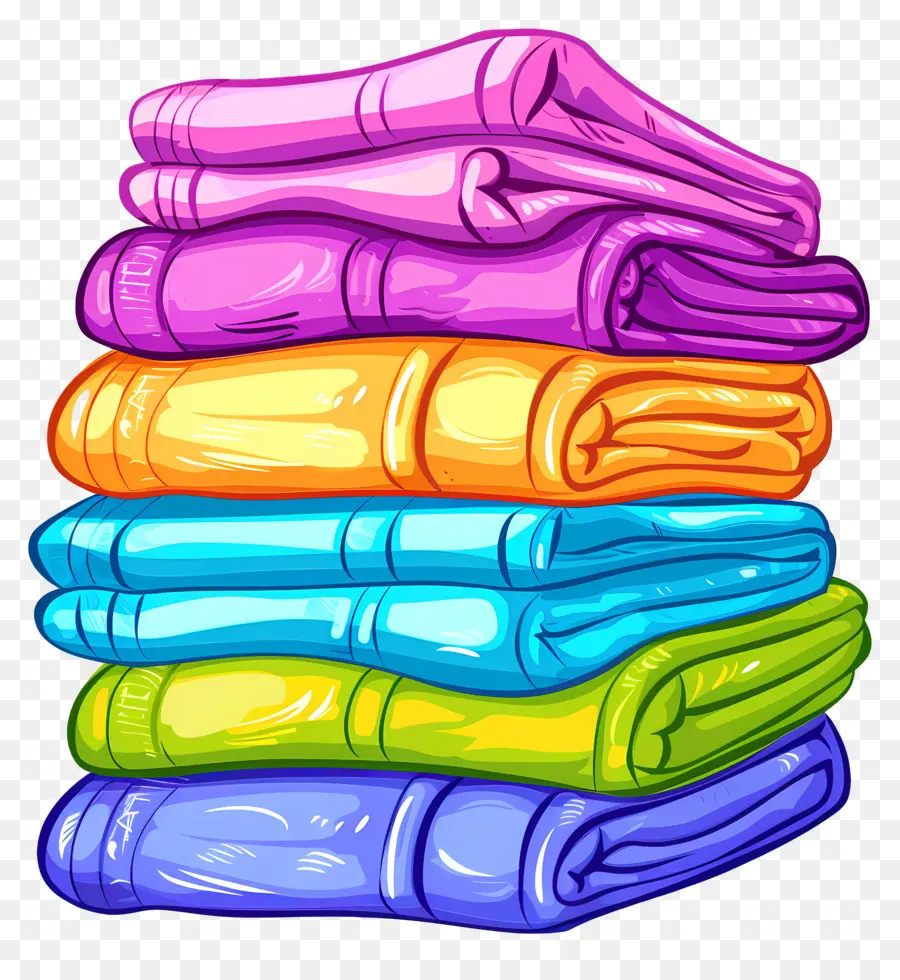 Pile De Serviettes，Serviettes Pliées PNG