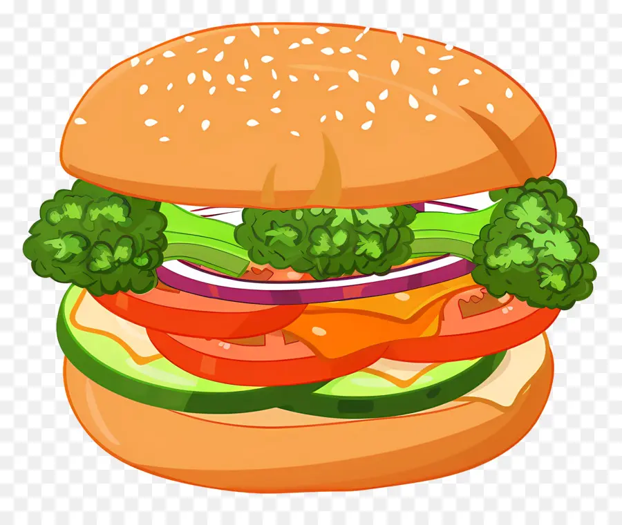 Burger Végétarien，Hamburger PNG