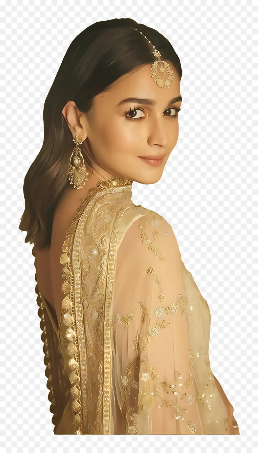 Alia Bhatt，Femme En Tenue Traditionnelle PNG