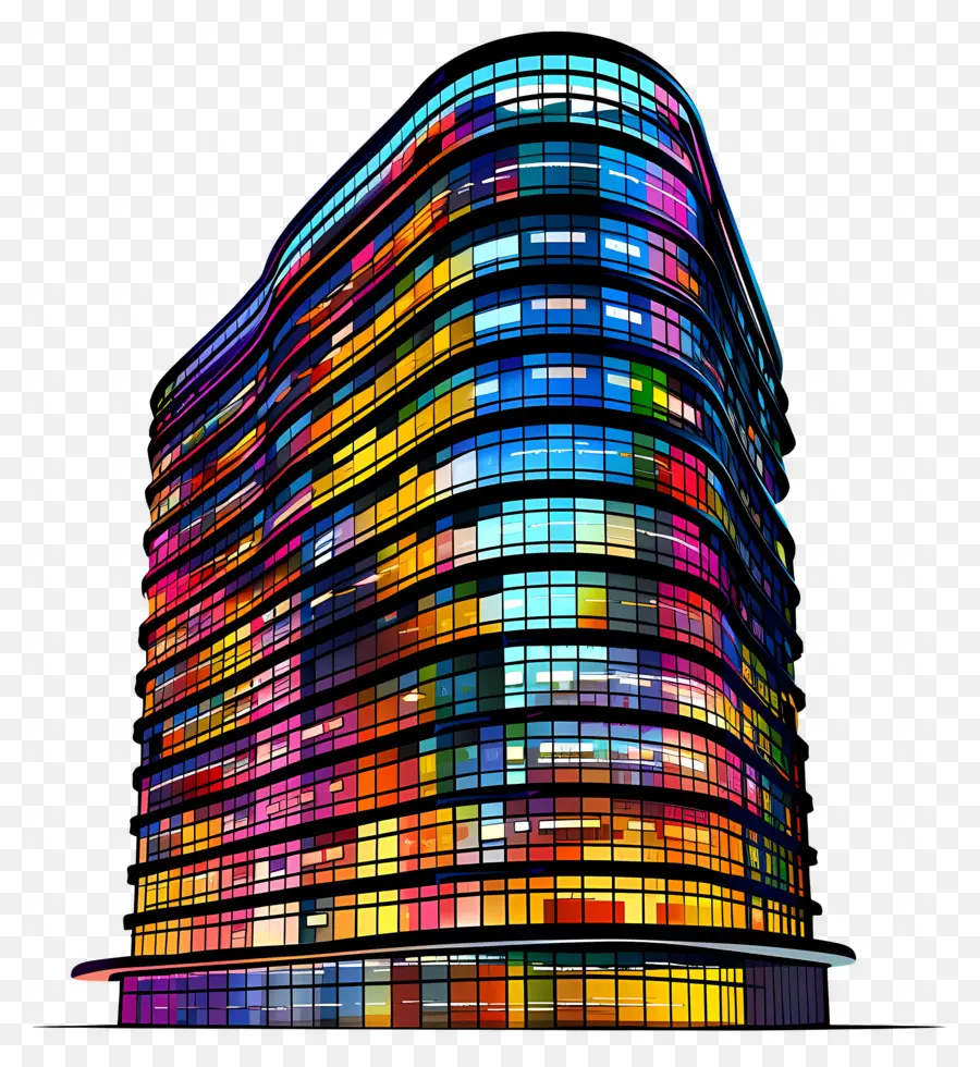 Immeuble De Bureaux，Bâtiment Coloré PNG