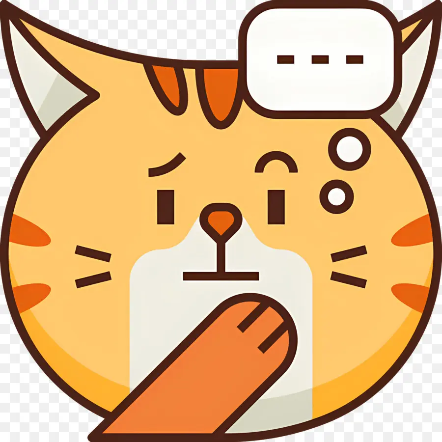 Chat Emoji，Chat Qui Pense PNG