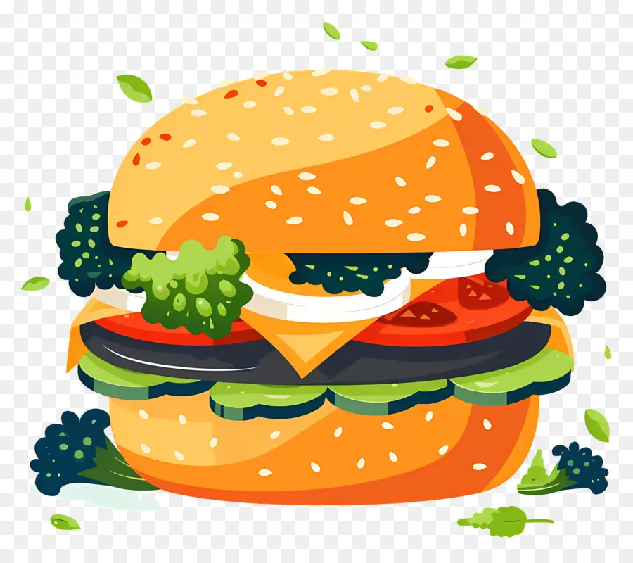 Burger Végétarien，Hamburger PNG