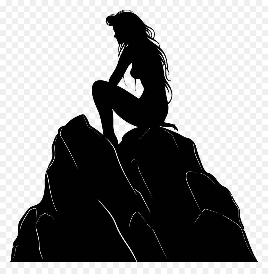 Silhouette Féminine，Sirène PNG