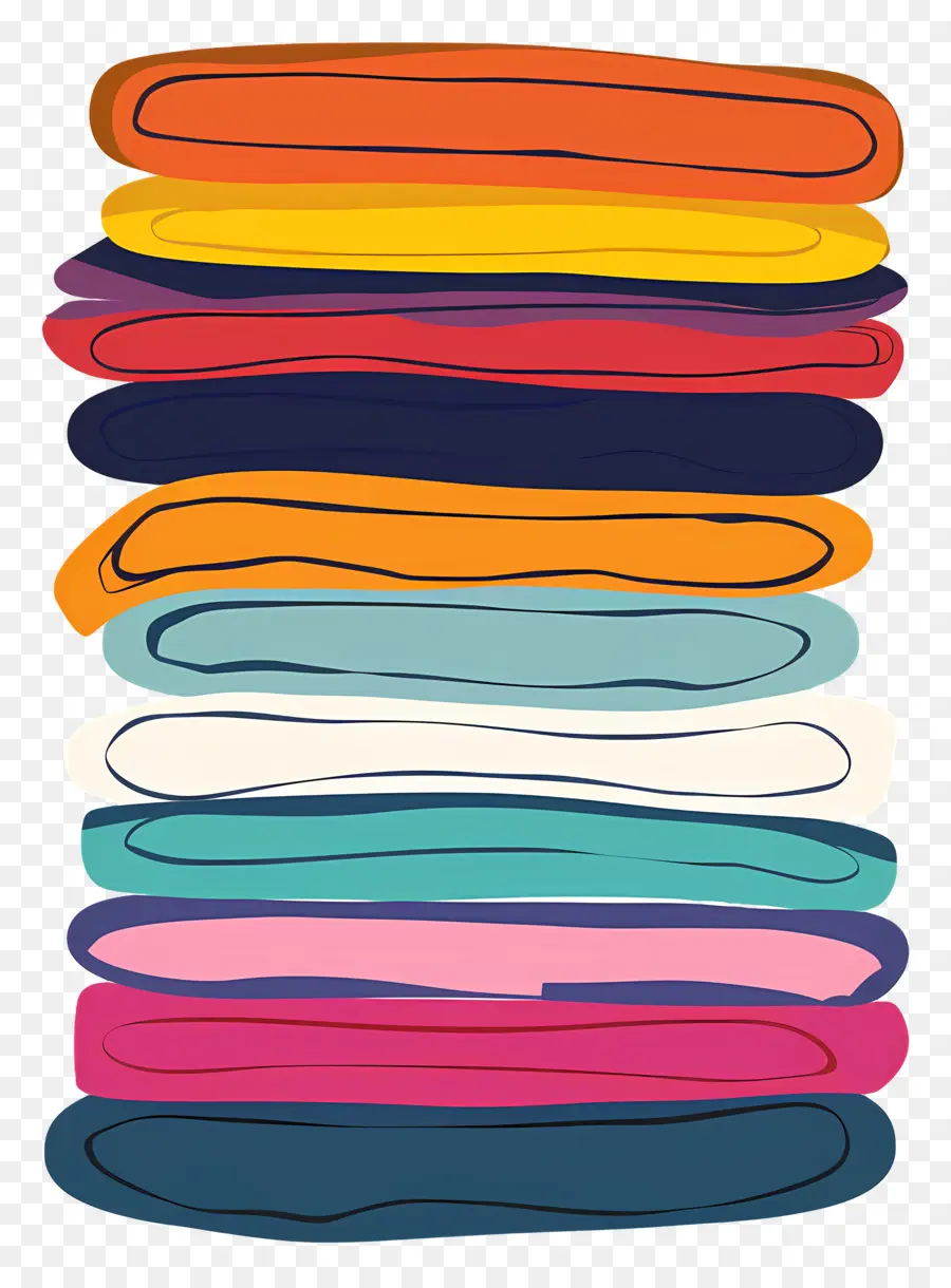 Pile De Vêtements，Serviettes Colorées PNG