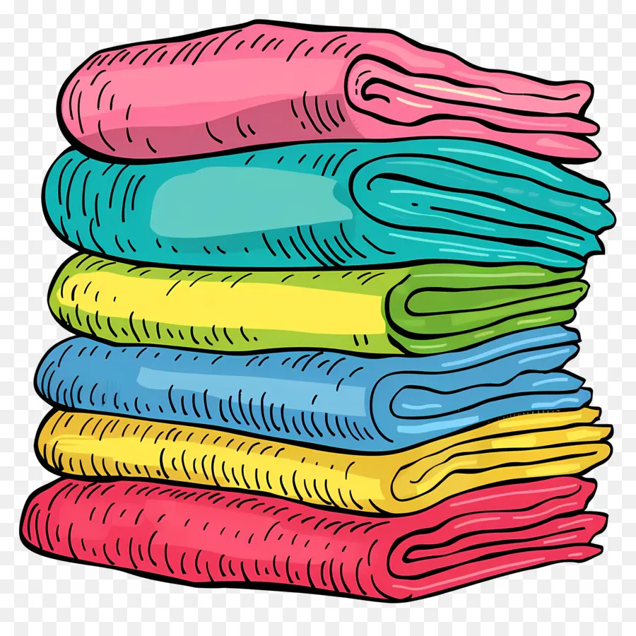 Pile De Serviettes，Serviettes Pliées PNG