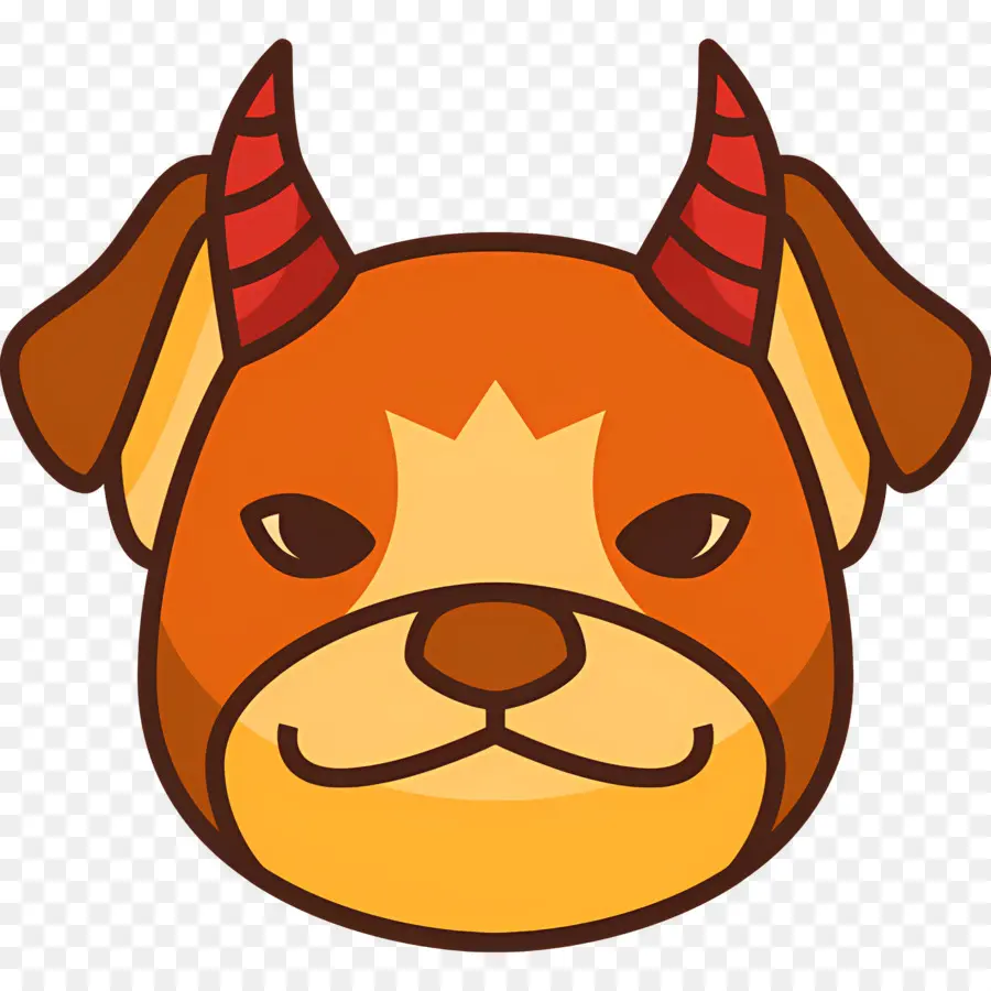 Emoji De Chien，Chien Cornu PNG