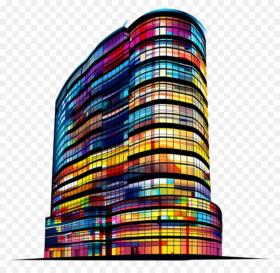 Silhouette D'un Grand Bâtiment，Bâtiment Coloré PNG